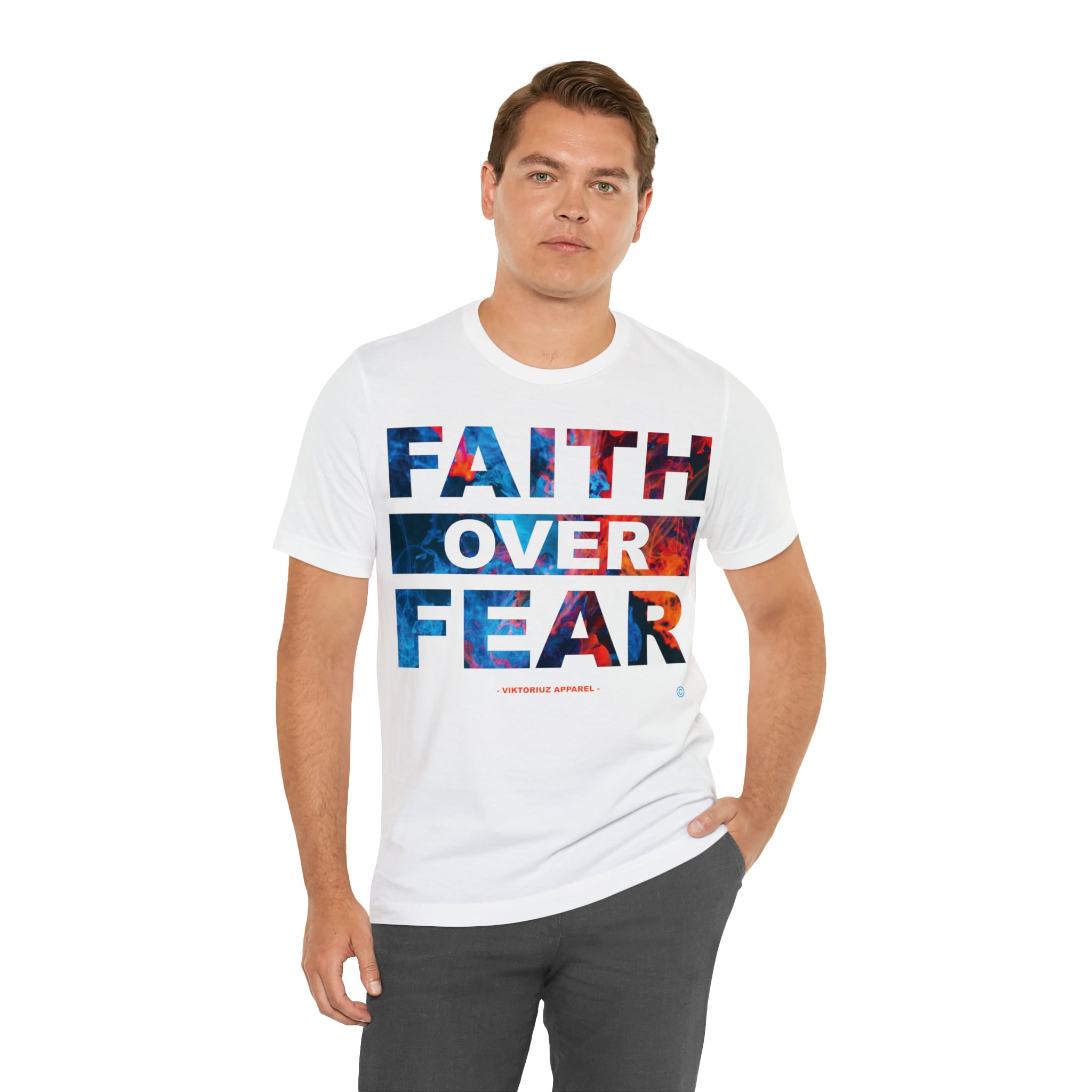 Men's Faith Over Fear Abstract Short Sleeve Tee